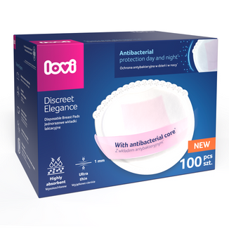 Lovi Discreet Elegance, wkładki laktacyjne, białe, 100 sztuk Lovi Discreet Elegance, wkładki laktacyjne, białe, 100 sztuk - zdjęcie produktu