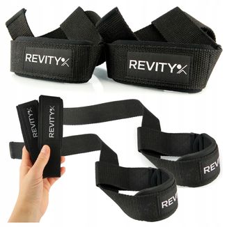 Revity Dead Lift Straps Set of 2, paski do martwego ciągu, 53 × 3,8 cm, czarne, 2 sztuki - zdjęcie produktu