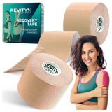 Revity Kinesiology Recovery Tape, taśma kinezjologiczna Recovery, wodoodporna, 5 cm × 5 m, jasny beż, 1 sztuka - miniaturka zdjęcia produktu