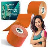 Revity Kinesiology Recovery Tape, taśma kinezjologiczna Recovery, wodoodporna, 5 cm × 5 m, pomarańcz, 1 sztuka - miniaturka zdjęcia produktu