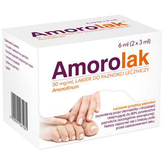 Amorolak 50 mg/ml, lakier do paznokci leczniczy, 2 x 3 ml - zdjęcie produktu