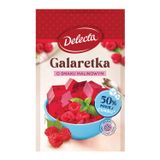 Delecta Galaretka, 50% mniej cukru, smak malinowy, 39 g - miniaturka zdjęcia produktu