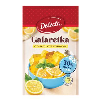 Delecta Galaretka, 50% mniej cukru, smak cytrynowy, 39 g - zdjęcie produktu