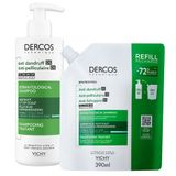 Zestaw Vichy Dercos Anti Dandruff DS, szampon przeciwłupieżowy, włosy normalne i przetłuszczające się, 390 ml + zapas, 390 ml - miniaturka zdjęcia produktu