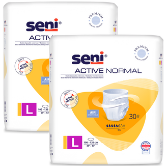 Zestaw Seni Active Normal, majtki chłonne, L, 100-135 cm, 2 x 30 sztuk - zdjęcie produktu