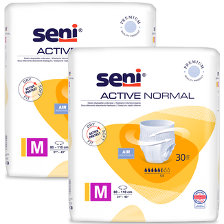 Zestaw Seni Active Normal, majtki chłonne, M, 80-110 cm, 2 x 30 sztuk - zdjęcie produktu
