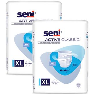 Zestaw Seni Active Classic, pieluchomajtki, XL, 2 x 30 sztuk - zdjęcie produktu
