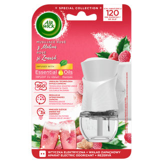 Air Wick Musująca Róża & Malina, elektryczny odświeżacz powietrza, urządzenie + zapas, 19 ml - zdjęcie produktu