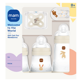 Zestaw MAM Baby, Welcome to the World, zestaw upominkowy dla noworodka, 3 butelki Anti-Colic, smoczek i klips, Grounding in Nature, 0+, beżowy - miniaturka zdjęcia produktu