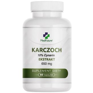 Medfuture Karczoch ekstrakt 650 mg, 10% cynarin, 60 kapsułek Medfuture Karczoch ekstrakt 650 mg, 10% cynarin, 60 kapsułek - zdjęcie produktu