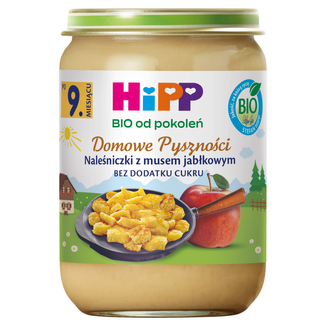 HiPP Domowe Pyszności Bio, naleśniczki z musem jabłkowym, po 9 miesiącu, 200 g - zdjęcie produktu