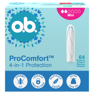 O.B. ProComfort Mini, tampony higieniczne, 64 sztuki - zdjęcie produktu