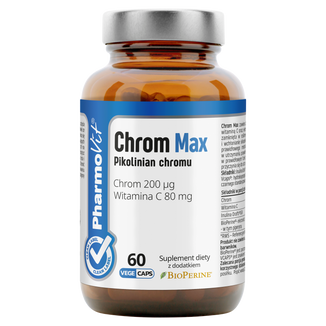 Pharmovit Chrom Max, pikolinian chromu 200 µg, 60 kapsułek - zdjęcie produktu
