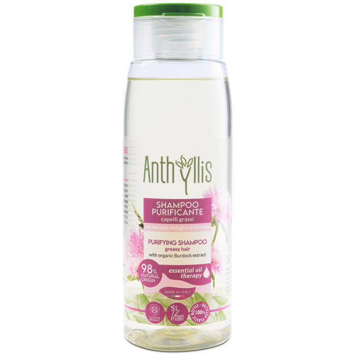 Anthyllis Anthyllis EcoBio, szampon do włosów przetłuszczających się, ekstrakt z łopianu, 250 ml — Inhaltsstoffe und Bewertung