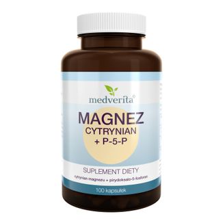 Medverita Magnez cytrynian + P-5-P, 100 kapsułek - zdjęcie produktu