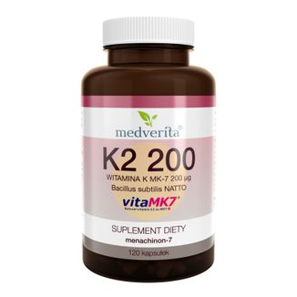 Medverita Witamina K2 MK-7 200 µg, 120 kapsułek - zdjęcie produktu