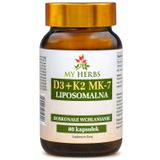 My Herbs Liposomalna Witamina D3 + K2MK7, 80 kapsułek - miniaturka zdjęcia produktu