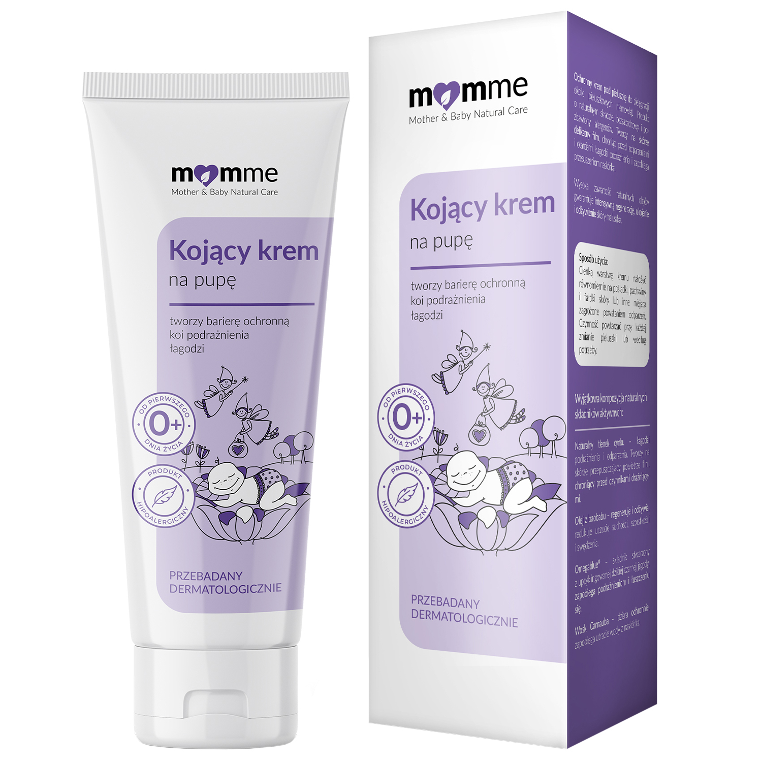 Nieznana Momme, kojący krem na pupę, od urodzenia, 50 ml — Inhaltsstoffe und Bewertung
