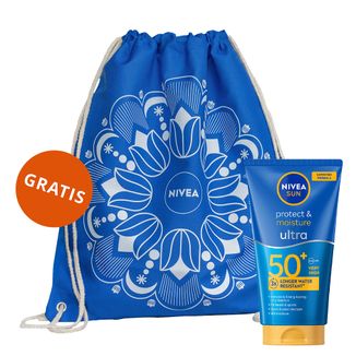 Nivea Sun Protect & Moisture Ultra, nawilżający balsam do opalania, wodoodporny, SPF 50+, 150 ml + plecak plażowy gratis Nivea Sun Protect & Moisture Ultra, nawilżający balsam do opalania, wodoodporny, SPF 50+, 150 ml + plecak plażowy gratis - zdjęcie produktu