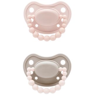 Luu Kids x HelloKejti, smoczek uspokajający, 3-6 miesięcy, pozycjonujący, silikonowy, Hello Baby, 2 sztuki - zdjęcie produktu