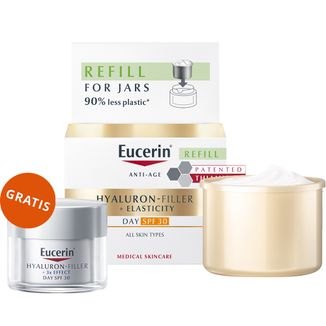 Eucerin Hyaluron Filler + Elasticity, ujędrniający krem przeciwzmarszczkowy na dzień z Thiamidolem, SPF 30, zapas, 50 ml + krem do twarzy na dzień, SPF 30, 20 ml gratis - zdjęcie produktu
