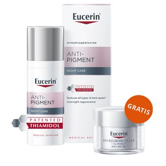 Eucerin Anti-Pigment, krem na przebarwienia do twarzy na noc z Thiamidolem, 50 ml + krem do twarzy na dzień, SPF 30, 20 ml gratis - zdjęcie produktu