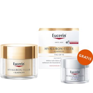 Eucerin Hyaluron Filler + Elasticity, ujędrniający krem przeciwzmarszczkowy na dzień z Thiamidolem, SPF 15, 50 ml + krem do twarzy na dzień, SPF 30, 20 ml gratis - zdjęcie produktu