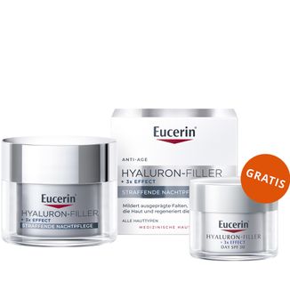 Eucerin Hyaluron-Filler, przeciwzmarszczkowy krem do twarzy na noc z kwasem hialuronowym, 50 ml + krem do twarzy na dzień, SPF 30, 20 ml gratis - zdjęcie produktu