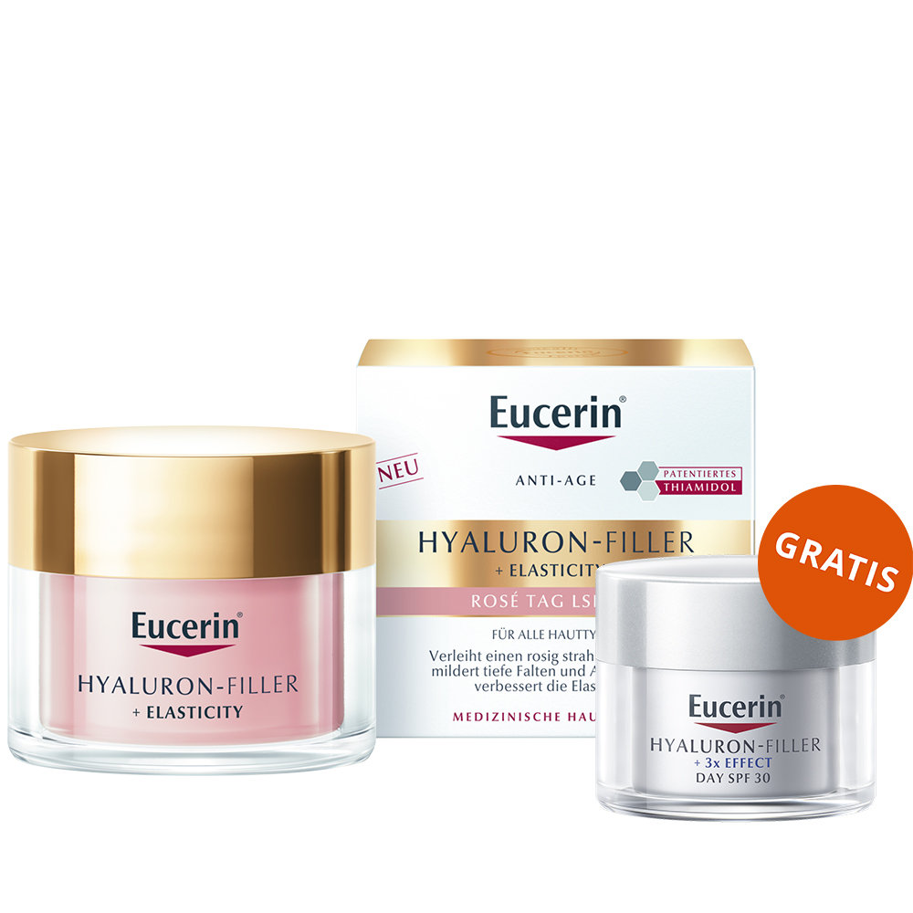 Eucerin Eucerin Hyaluron-Filler+Elasticity, różany krem do twarzy, SPF 30, 50 ml + krem do twarzy na dzień, SPF 30, 20 ml gratis