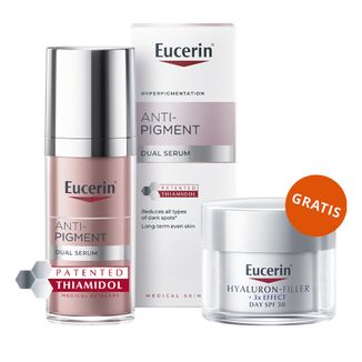 Eucerin Anti-Pigment, serum na przebarwienia o podwójnym działaniu z Thiamidolem, 30 ml + krem do twarzy na dzień, SPF 30, 20 ml gratis - zdjęcie produktu