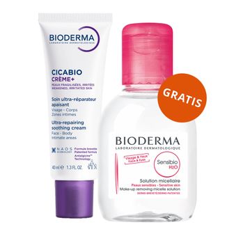 Bioderma Cicabio Creme+, krem naprawczo-kojący, 40 ml + woda micelarna, skóra wrażliwa, 100 ml gratis - zdjęcie produktu