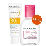 Bioderma Photoderm AKN Mat, ochronny krem do twarzy, skóra tłusta i mieszana, SPF 30, 40 ml + woda micelarna, skóra wrażliwa, 100 ml gratis - miniaturka zdjęcia produktu