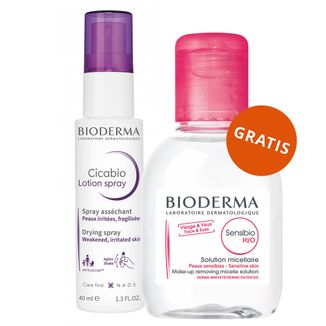 Bioderma Cicabio Lotion Spray, kojąco-naprawczy spray osuszający rany, 40 ml + woda micelarna, skóra wrażliwa, 100 ml gratis Bioderma Cicabio Lotion Spray, kojąco-naprawczy spray osuszający rany, 40 ml + woda micelarna, skóra wrażliwa, 100 ml gratis - zdjęcie produktu