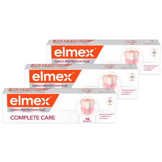 Zestaw Elmex Caries Protection Plus Complete Care, pasta do zębów, 3 x 75 ml Zestaw Elmex Caries Protection Plus Complete Care, pasta do zębów, 3 x 75 ml - zdjęcie produktu