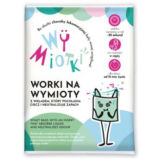 Wymiotki, worki na wymioty z chłonnym wkładem, 6 sztuk - zdjęcie produktu
