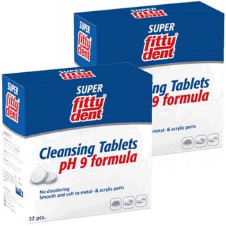 Zestaw Fittydent, tabletki do czyszczenia protez, 2 x 32 sztuki Zestaw Fittydent, tabletki do czyszczenia protez, 2 x 32 sztuki - zdjęcie produktu