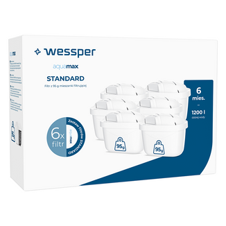 Wessper AquaMax, wkład filtrujący do dzbanków, 6 sztuk - zdjęcie produktu