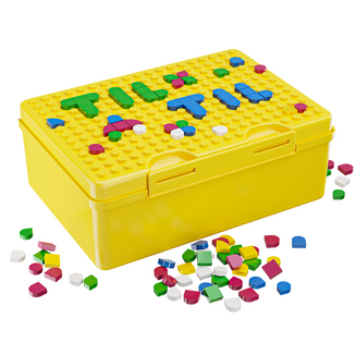 Wessper Til Til, lunchbox, żółty, 1 sztuka + klocki dla dzieci Wessper Til Til, lunchbox, żółty, 1 sztuka + klocki dla dzieci - zdjęcie produktu