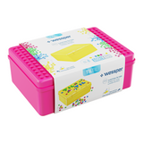 Wessper Til Til, lunchbox, różowy, 1 sztuka + klocki dla dzieci - miniaturka zdjęcia produktu