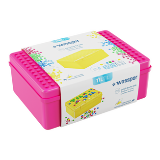 Wessper Til Til, lunchbox, różowy, 1 sztuka + klocki dla dzieci - zdjęcie produktu