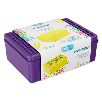 Wessper Til Til, lunchbox, fioletowy, 1 sztuka + klocki dla dzieci - zdjęcie produktu