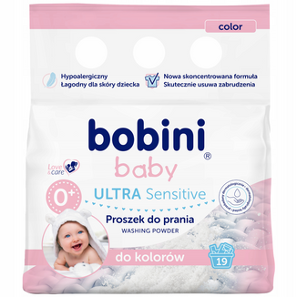 Bobini Baby Ultra Sensitive, hypoalergiczny proszek do prania tkanin kolorowych, od urodzenia, 1,425 kg - zdjęcie produktu