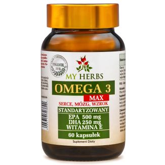 My Herbs Omega 3 Max, 60 kapsułek My Herbs Omega 3 Max, 60 kapsułek - zdjęcie produktu