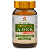 My Herbs Witaminy ADEK w oleju z krokosza, 120 kapsułek - miniaturka zdjęcia produktu