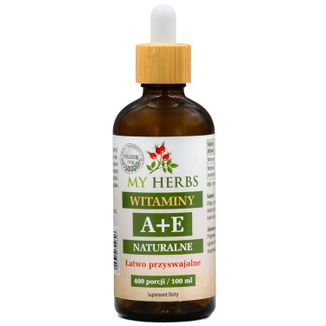 My Herbs Witaminy A+E, krople, 100 ml My Herbs Witaminy A+E, krople, 100 ml - zdjęcie produktu
