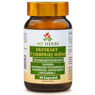 My Herbs Ekstrakt z cierpkiej wiśni, 80 kapsułek My Herbs Ekstrakt z cierpkiej wiśni, 80 kapsułek - zdjęcie produktu