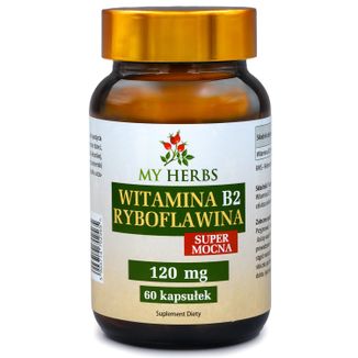 My Herbs Witamina B2, ryboflawina, super mocna, 60 kapsułek - zdjęcie produktu