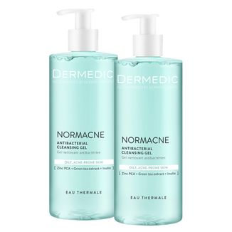 Zestaw Dermedic Normacne Preventi, żel antybakteryjny do mycia twarzy, 2 x 500 ml Zestaw Dermedic Normacne Preventi, żel antybakteryjny do mycia twarzy, 2 x 500 ml - zdjęcie produktu