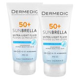 Zestaw Dermedic Sunbrella, ultralekki krem ochronny do twarzy, skóra nadreaktywna i naczynkowa, SPF 50+, 2 x 40 ml - miniaturka zdjęcia produktu