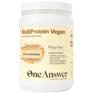 OneAnswer MultiProtein Vegan, proszek, smak vanilla bourbon, 450 g - zdjęcie produktu